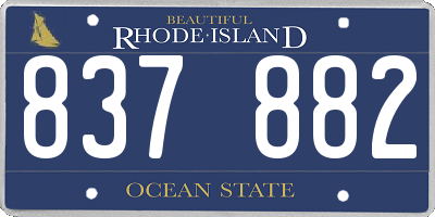 RI license plate 837882