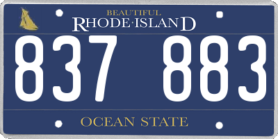 RI license plate 837883
