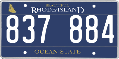 RI license plate 837884