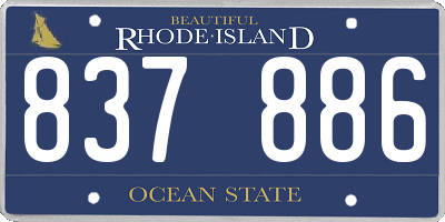 RI license plate 837886