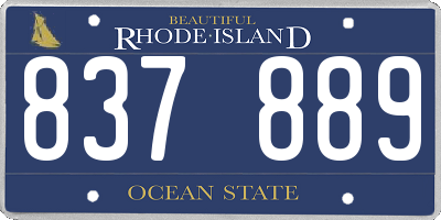RI license plate 837889