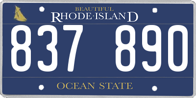RI license plate 837890