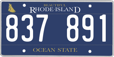 RI license plate 837891