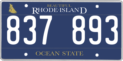 RI license plate 837893