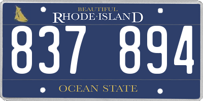 RI license plate 837894