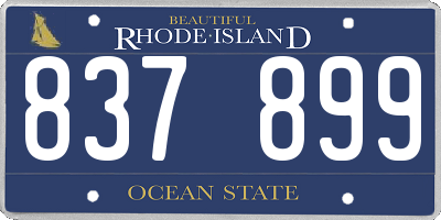 RI license plate 837899