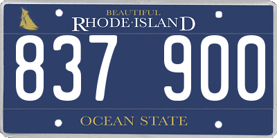 RI license plate 837900