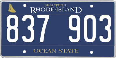 RI license plate 837903