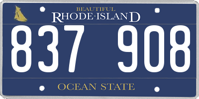 RI license plate 837908
