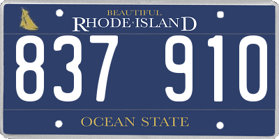 RI license plate 837910