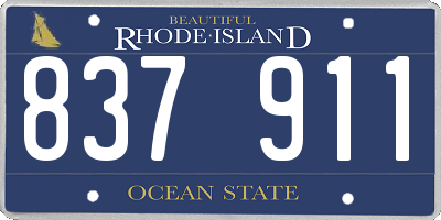 RI license plate 837911