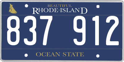 RI license plate 837912