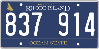 RI license plate 837914