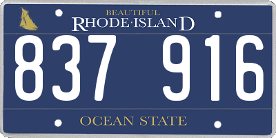RI license plate 837916