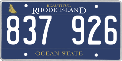 RI license plate 837926