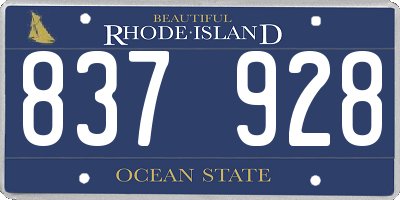RI license plate 837928