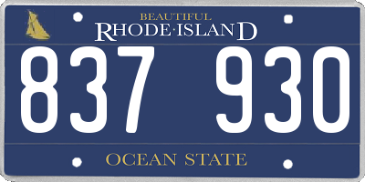 RI license plate 837930