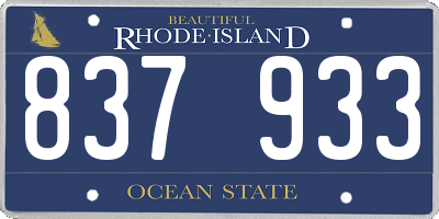 RI license plate 837933