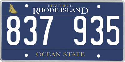 RI license plate 837935