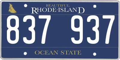 RI license plate 837937