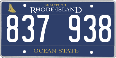 RI license plate 837938