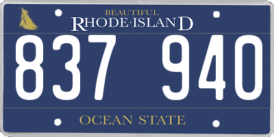 RI license plate 837940