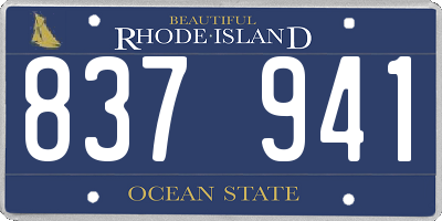 RI license plate 837941