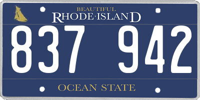 RI license plate 837942