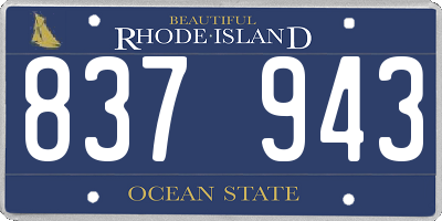 RI license plate 837943