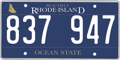 RI license plate 837947