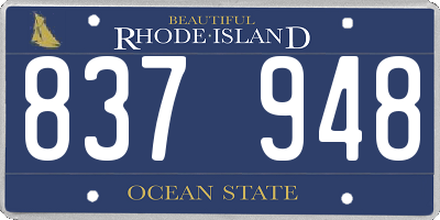 RI license plate 837948