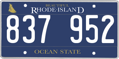 RI license plate 837952