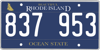 RI license plate 837953