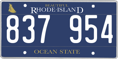 RI license plate 837954