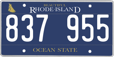 RI license plate 837955