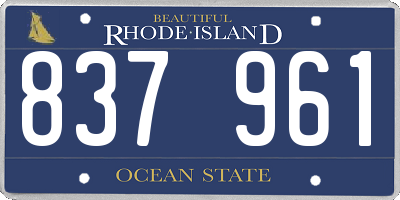 RI license plate 837961