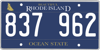 RI license plate 837962