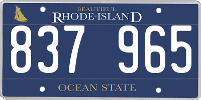 RI license plate 837965