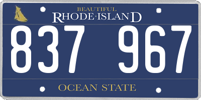 RI license plate 837967
