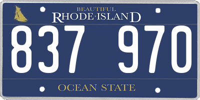 RI license plate 837970
