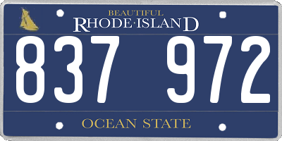 RI license plate 837972