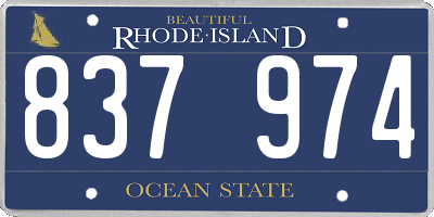 RI license plate 837974