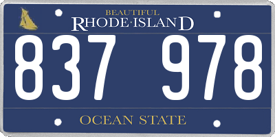 RI license plate 837978