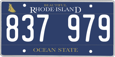 RI license plate 837979