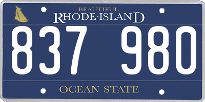 RI license plate 837980