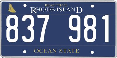 RI license plate 837981
