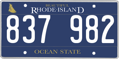 RI license plate 837982