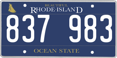 RI license plate 837983