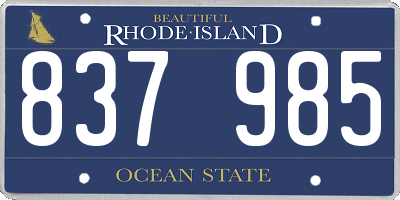 RI license plate 837985