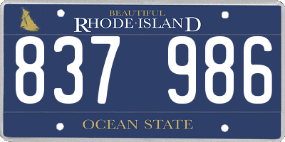 RI license plate 837986